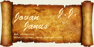 Jovan Janus vizit kartica